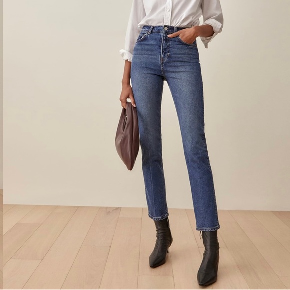 Reformation Liza Ultra High Rise Straight Jeans - Picture 1 of 10